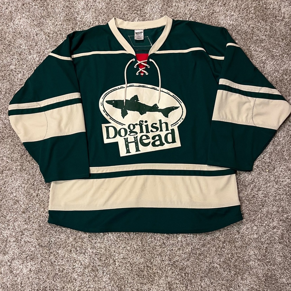 Dogfish Head Brewing Hockey Jersey 60 Athletic Knit Keener Jerseys Adult XL